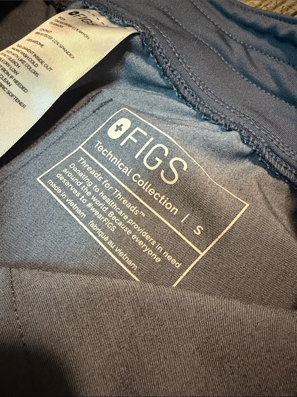 Figs Yola High Waisted Heathered Denim Pants